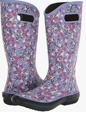 Bogs Bloom Floral Purple Waterproof Tall Rain Boots